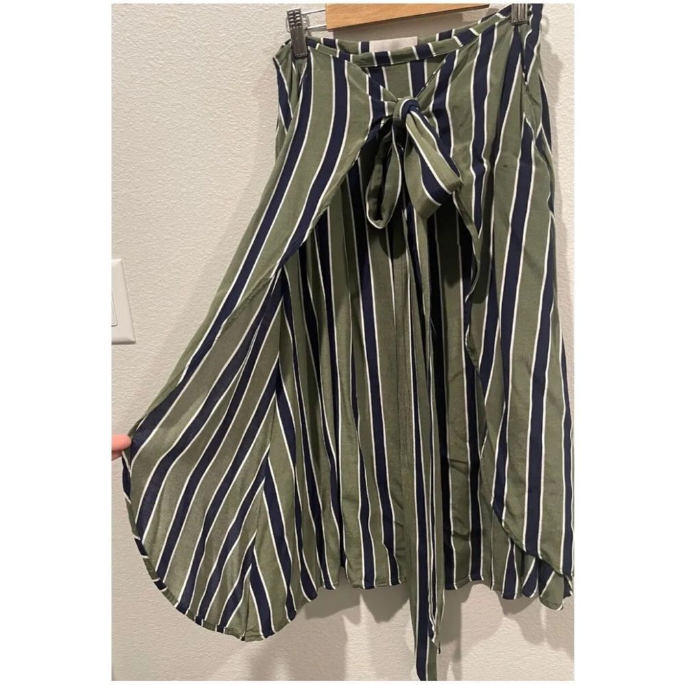 SANCIA‎ Mira Striped Tie Wrap Midi Green Skirt Size XS - Picture 7 of 8